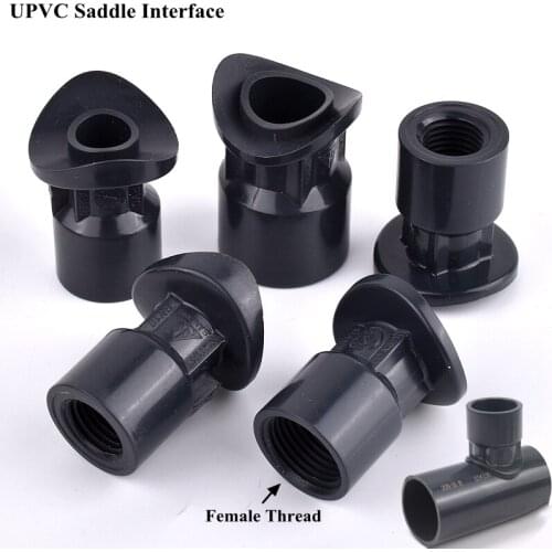1pc 1/4" 3/8" 1/2" To 32~63mm UPVC Saddle Interface Saddle Joint Garden Watering Irrigation System Arc Tee Water Pipe Connector