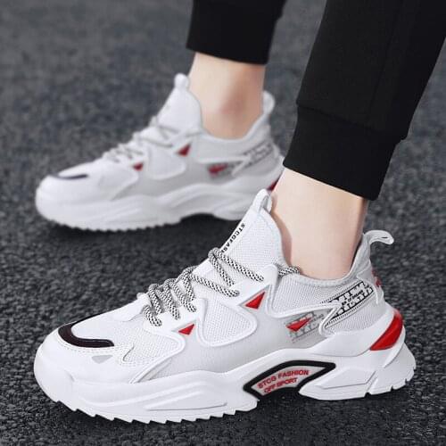 Spring New Four Seasons Sports Mens Shoes Breathable Platform Dad Shoes Height Increasing Casual Running Shoes
