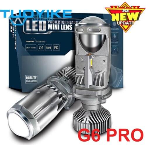 H4 G6 PRO LED Hi-Low MINI Projector Lens Headlight For Car Clear Dual Beam Pattern 12V 5500K NO Astigmatic Problem 70W 12000LM