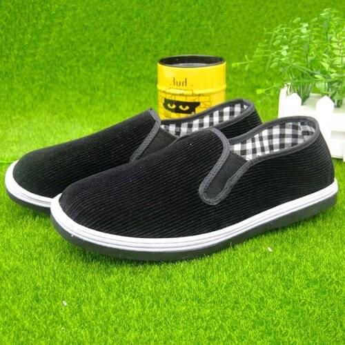 USHINE Top Quality Black Cotton Bruce Lee Vintage Chinese Kung Fu Shoes Wing Chun Tai Chi Martial Arts Pure Cotton Shoes Slipper