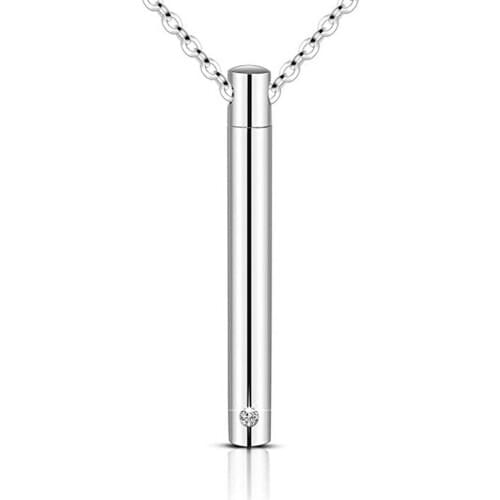 Stainless Steel Keepsake Jewelry Cylinder with Birthstone crystal Cremation Jewelry for Ashes Urn Pendant Memorial Gifts