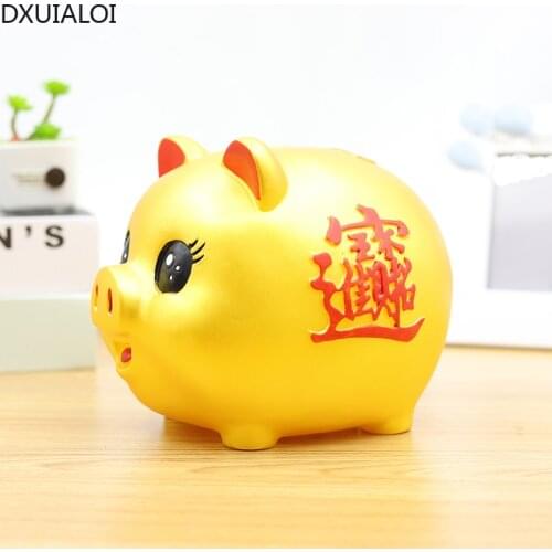 Chinese style golden piggy bank childrens drop-proof piggy bank childrens room decoration home decor accessories money box