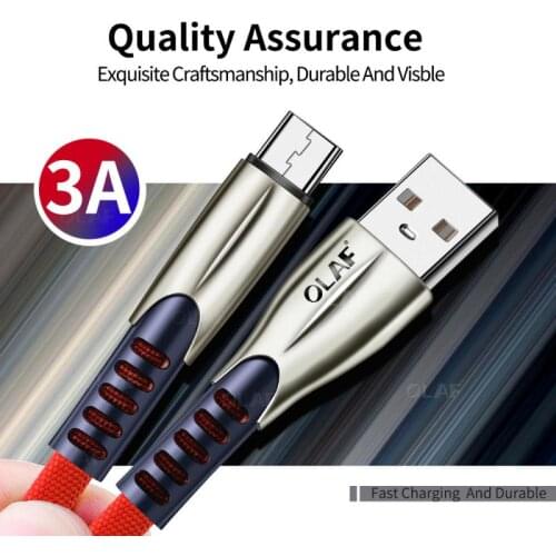 1pcs 0.5/1/2/3meters Micro USB Zinc alloy data cable fabric weaving data line Portable 3A super fast charging line For Android
