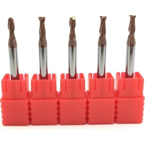 1PC 1mm 1,5mm 2mm 2.5mm 3mm 4mm Aluminum End Mill, HRC60 Tungsten Carbide Milling Cutter