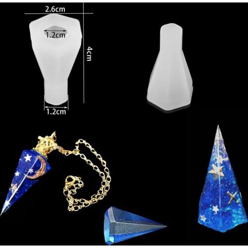 1PCS Rhombus Cone Mould UV Epoxy Resin Mini Pendant Mold For DIY Crafts Key Chain Pendants Jewelry Decorations Making Tool