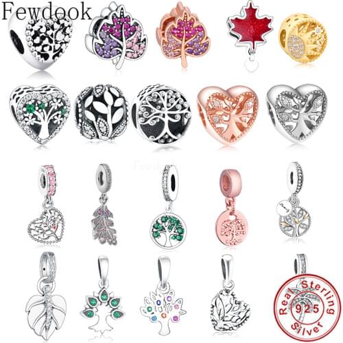 100% 925 Silver Openwork Purple Leaf Bead Fit Original Pan Charm Bracelet Making Jeweley Peacock Feather Berloque 2019 New