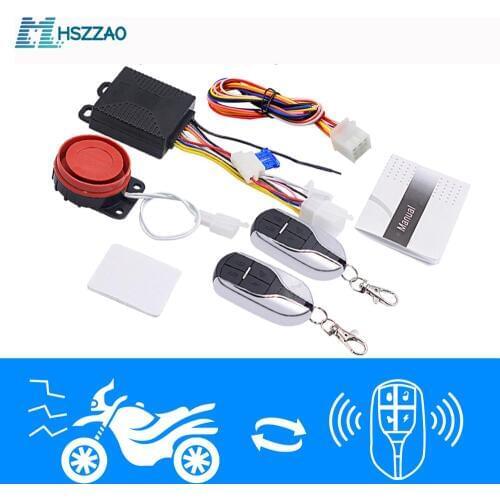 12V Universal Motorcycle Alarm System Scooter Anti-theft Security Alarm System Two Pcs Control Key Fob