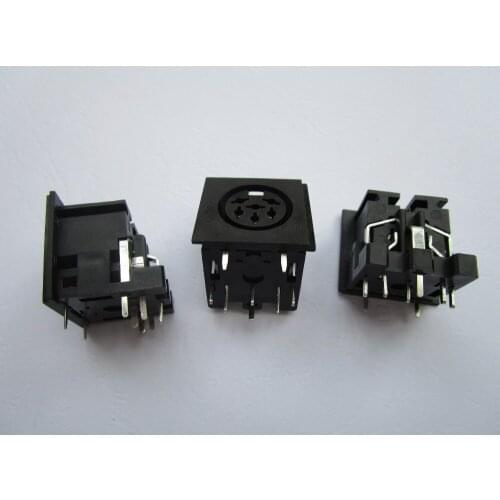 20 Pcs S Terminal DIN Jack 6 Pin Circular Jack Female PCB Mount Connector