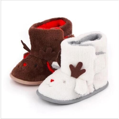 2020 Fashion Baby Snow Boots Winter Warm Newborn Shoes Soft Sole Plush Infants First Walkers Boys Girls Christmas Shoes