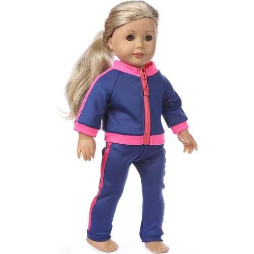 2021 New Pattern Fashion Sportswear Suit Fit 18Inch American 43cm Baby Doll Clothes Accessories,Girls Toys,Generation