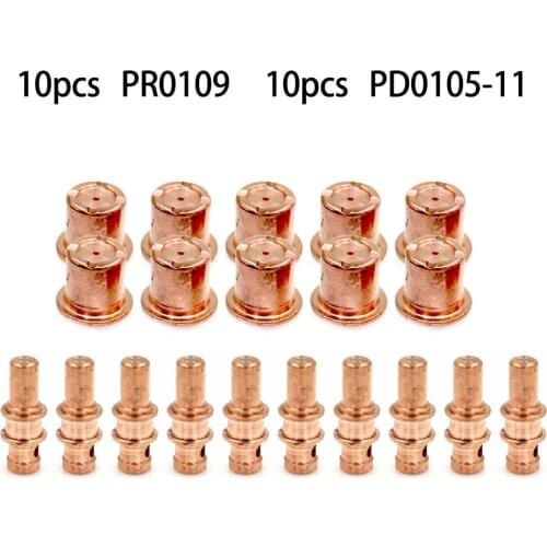 20pcsTrafimet A81 Plasma Cutter Torch Electrode PR0109 Nozzle Tips PD0105-11PD0105-11 WSP-08024 Plasma Cutters Cutting Tools