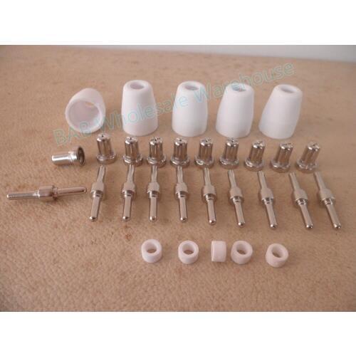 30 PCS PT31 LG40 plasma cutting torch consumables Extended and Nickel-plated for Electrodes and Nozzles CUT-40 CT-312