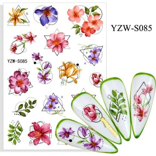 3D Nail Sticker Magnolia Flower Slider Nails Art Decoration Wraps Decals Cute Design Adhesive Manicure Tips Stickers Pegatina