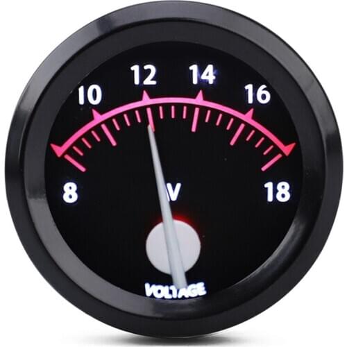 Car Gauge Volts Gauges 2 Inch 52Mm VOLT Meter 12V Auto Instrument Voltage Meters 8-18V Black Bezel + Auto Gauge Cup