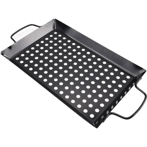 BBQ Grilling Pans Tray Oven Baking Camping Barbecue Utensils Grill Basket