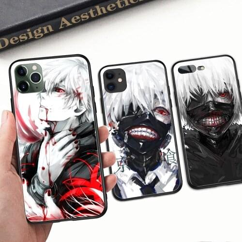 Japanese Anime Tokyo Ghoul Kaneki Ken Tempered Glass Phone Case For iPhone 6 6S 7 8 Plus X XR XS 11 12 Pro Max SE2020