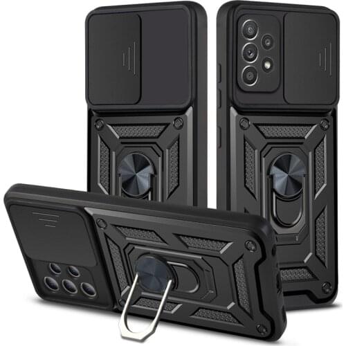 Slide Camera Lens Protect Phone Case for Samsung S21 S20 A03S A71 A22 M51 M62 A82 A32 A51 A42 Military Grade Bumpers Armor Cover