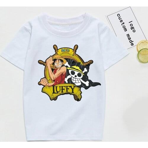 Kids Tshirt Children Baby Girls Boys Short Sleeve Casual Tee Shirt One Piece Luffy and Sanji Pairs Rubber Key Toddler T-shirt