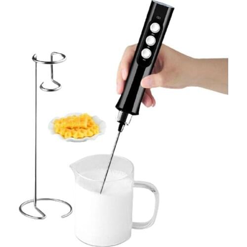 2 Modes Electric Handheld Milk Frother Blender With USB Charger Bubble Maker Whisk Egg Mixer For Coffee Cappuccino With Stand