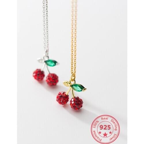 Korean Version The New Design Small Fresh Fashion Cherry Pendant Plus Emerald Leaf Delicate Woman Ear Jewelry Give Girlfriend