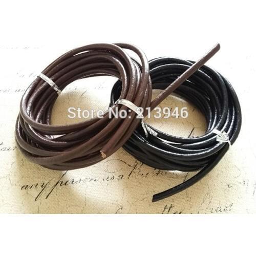 5MM 5Yard 100% Genuine Cow Leather Ropes Jewelry Cords Findings Accessories