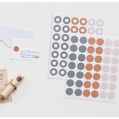 DIY Circle Stickers Cute Round Pure Creative Office Novelty Sticky Notes Planner Stickers Page Index School Supplies Stationery