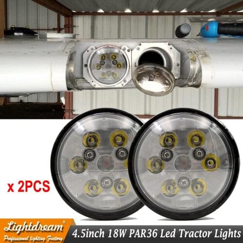 PAR36 4.5" Inch Round 18W 12V 24V Led Work lights For Massey Ferguson Tractor 1800 / 1805 / 230 / 240 / 245 / 250 / 255 x2pcs