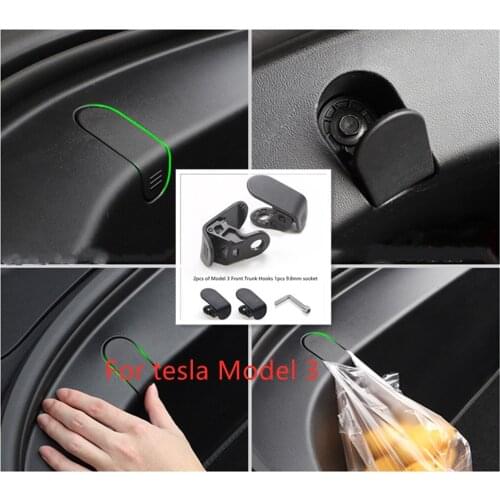 For Tesla Model 3 Front Trunk Bag Hooks for Tesla Model3 Frunk Hooks Clip Bag Cargo Hook for Tesla Model 3 Accessories