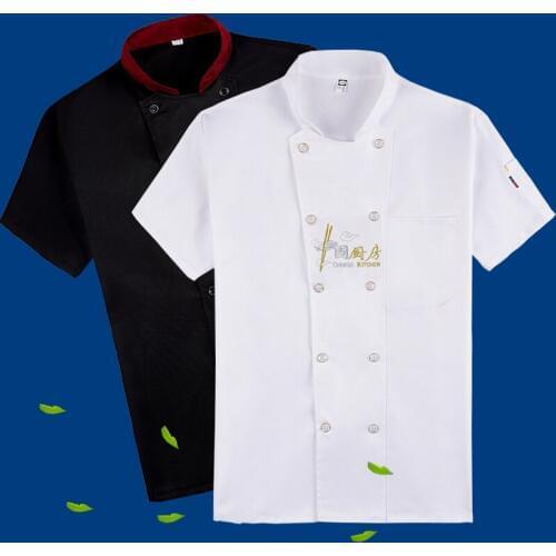 Summer thin section chef overalls men and women short sleeves breathable catering work clothes kitchen chef uniforms uniforms