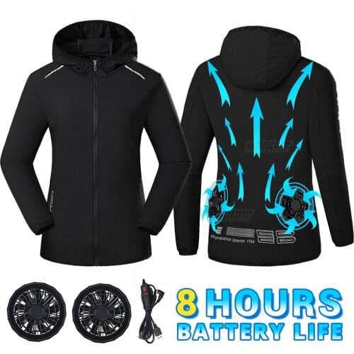 Summer Cooling Fan Jacket Cycling Fishing Water-resistant Windbreaker Clothing USB Power Supply Camping Running Hiking Vest