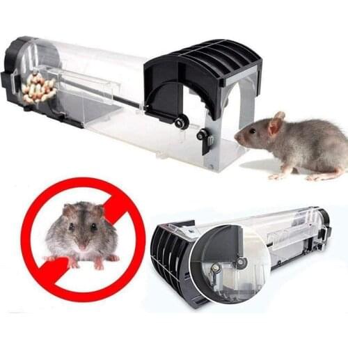 1 Pcs Nontoxic Rat Trap Cage Catch Mice Rodent Control Catch Bait Hamster Mouse Trap Transparent Humane Live Mousetrap XNC NW