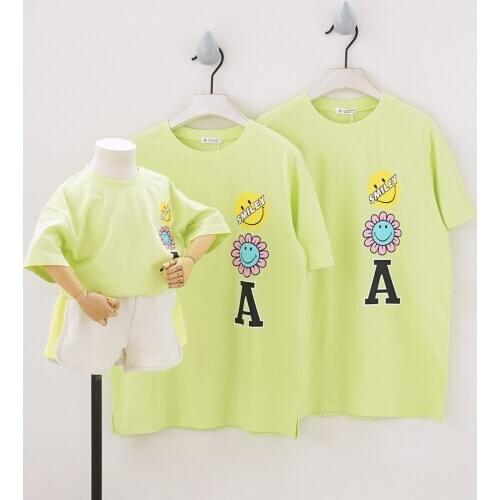 Mather and Daughter Clothes 2020 Summer New Baby Boys and Girls Short Sleeve T Shirt Kids Print Top Tees Family Matching Clothes