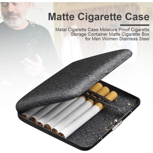Metal Cigarette Case Stainless Steel Moisture Proof Cigarette Storage Container Matte Cigarette Box for Men Women gift