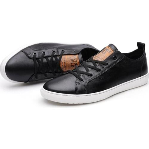 2021Fashion Youth Men Casual Genuine Leather Shoes Off White Summer and Fall Mens Soft Breathable Running Sports Sneakers