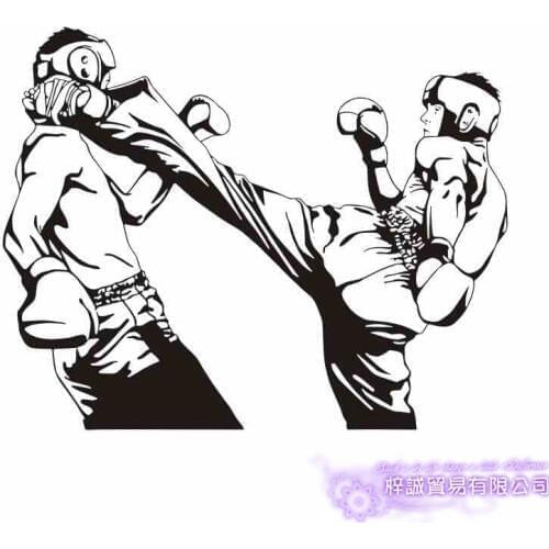 Boxing Club Taekwondo Karate Sticker Kick Play Car Decal Free Combat Posters Vinyl Striker Wall Decals Decor