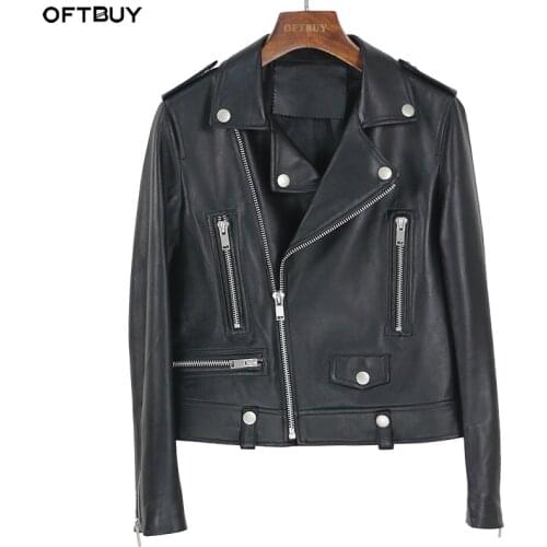 OFTBUY Women's Leather Jackets