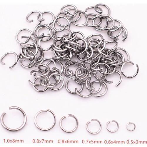 200pcs 3/4/5/6/7/8/10mm Stainless Steel Connection Ring Open Ring For Making Jewelry DIY Handmade Jewelry Accessories