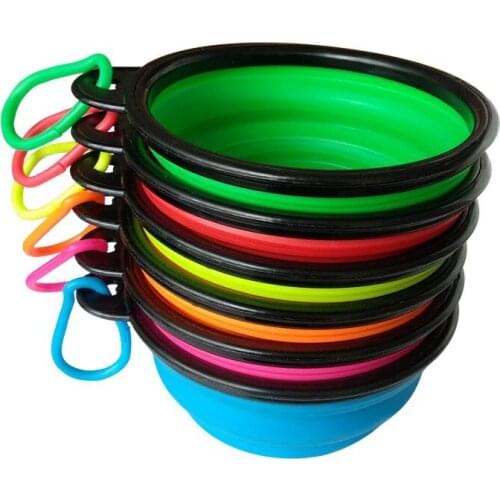 Portable Collapsible Pet Travel Bowl For Dog Water Food Container Silicone Multi-function Pet Folding Dog Drinker Feeding