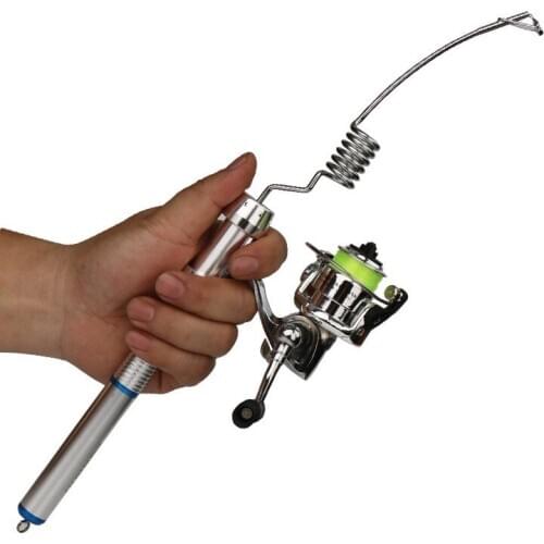 Stainless Portable Ice Fishing Boat Raft Sea fishing Rock Rod 38cm Very short Winter Pole Spinning Fishing Sea Rod Tackle