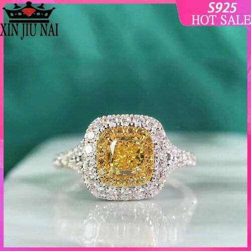 Luxury Male Female Big Zircon Stone Ring Fashion 925 Silver Gold Wedding Jewelry Vintage Men Women Party Wedding Rings