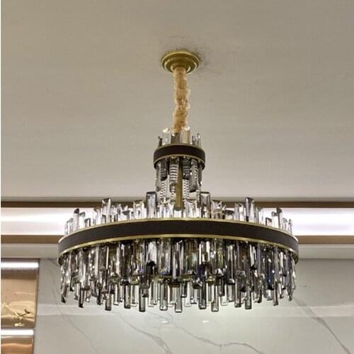 Luxury Modern E14 Led Pendant Lights Living Room K9 Crystal Hanging Lamp Indoor Deco Lighting Led Luminarias Lustre Lamp Fixture