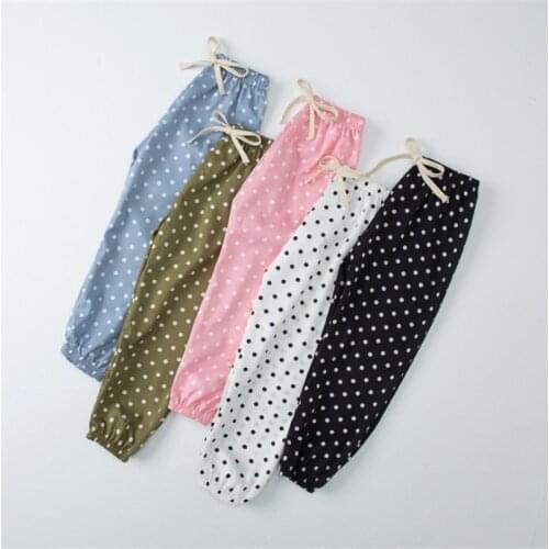 Girls Summer Thin Childrens Clothing Summer Pants Female Baby Bloomers Girls Casual Long Pants Polka 2-10Y Girls Clothes