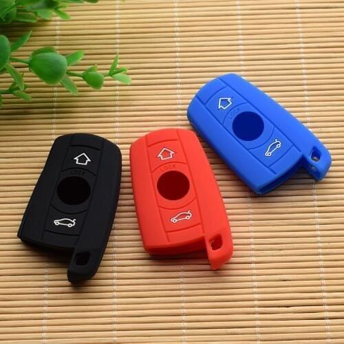 Silicon Rubber Key fob case shell protect cover holder for BMW 1 3 5 6 Series remote E90 E91 E92 E60 X1 X5 Remote keyless repair