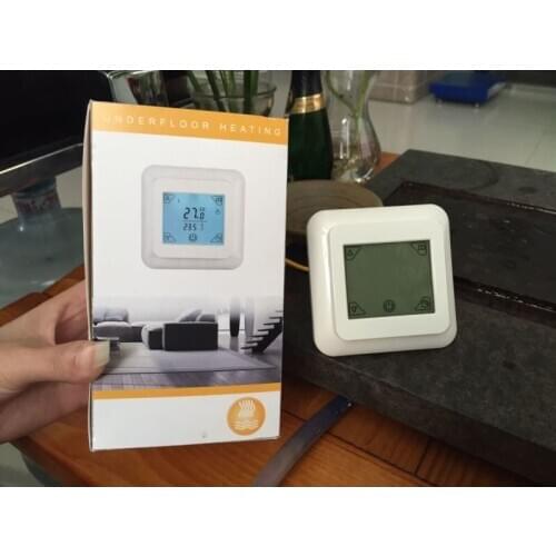 CE ROHS touch screen underfloor heating thermostat temperature controller room thermostat 16A Temperature