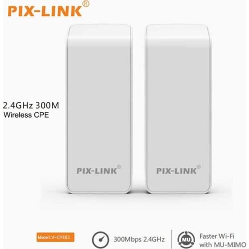 PIXLINK Outdoor Wifi Router 300Mbps Wireless Repeater/Wifi Bridge Long Range 2.4Ghz 1KM Outdoor CPE AP Bridge POE LAN&WAN