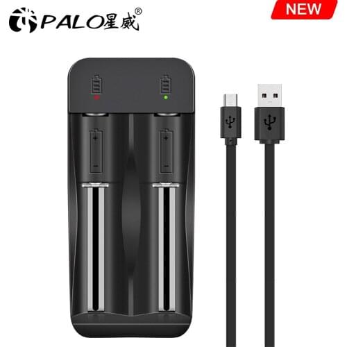 PALO 18650 Battery Charger Smart Charging USB 14500 16340 18500 4.2V 3.7V Li-ion Rechargeable Batteries Charger