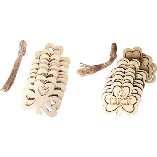 10Pcs Wood Shaped Slice Pieces Hanging Charms Pendant DIY Ornament