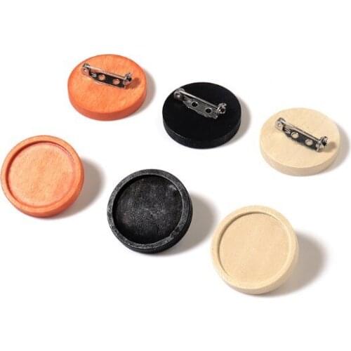 10pcs/lot Wooden Cabochon Base Tray Bezels Blank Setting Supplies For Jewelry Making Findings brooch