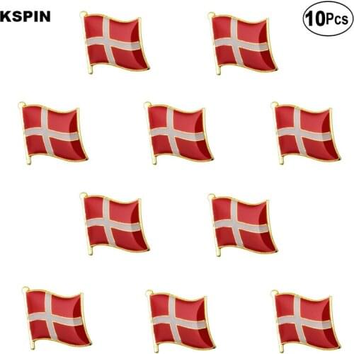 Denmark Flag Lapel Pin Flag badge Brooch Pins Badges 10Pcs a Lot