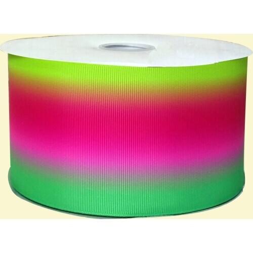 3" inch 75 mm 7.5 cm gradient stripe colors free shipping printed grosgrain ribbon for gift packing